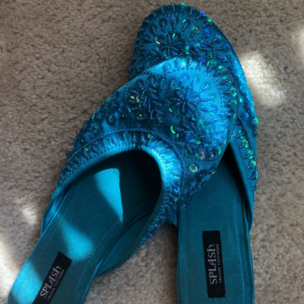 💞Beautiful teal/ blue flats